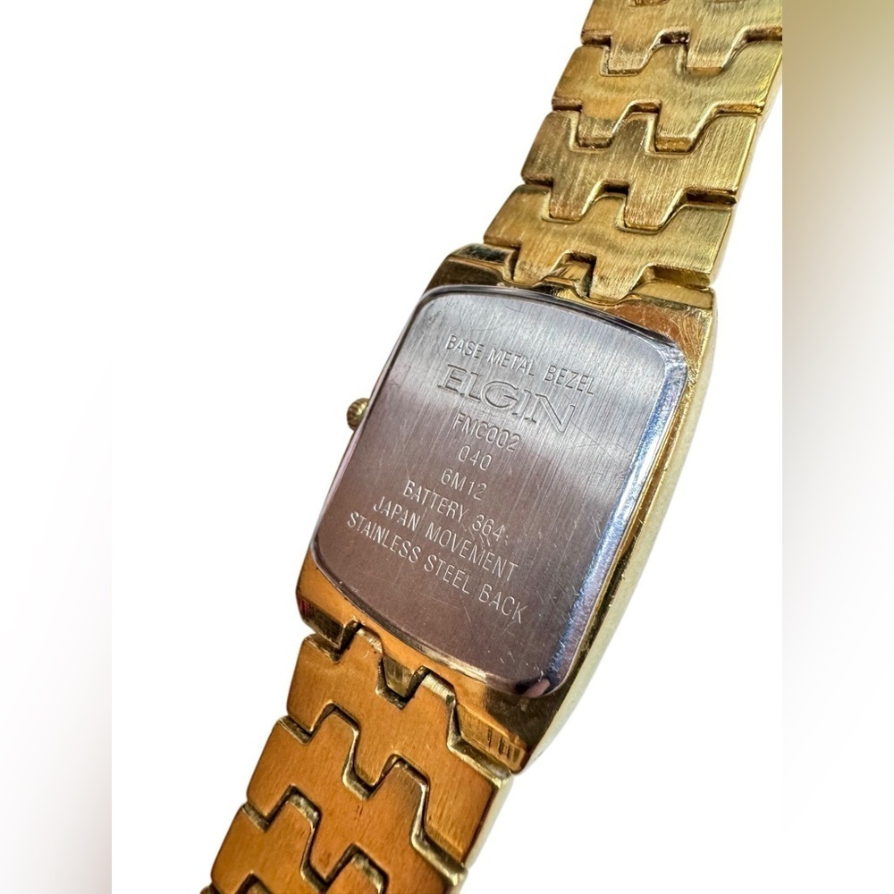 Vintage Elgin Gold-Tone Tank Style Watch, FMC002-040 - Picture 12 of 14